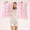 Sleeping Bed Pillow 48 x 74 cm with Quilted Square Checkered and Fiber Fill for Adult Guest Room and Bedroom Bedding