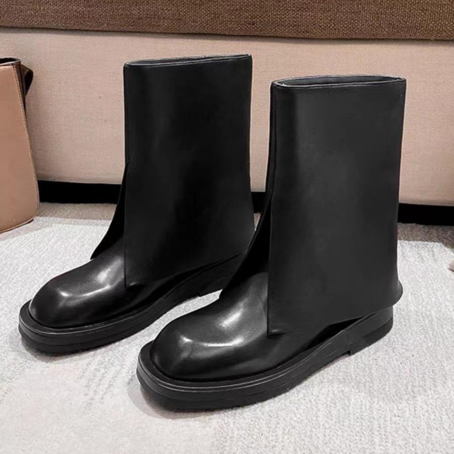 Fashion 2025 Fashion Brand Cool Knee High Great Quality Comfy Walking Vintage Black Slip On Women's Shoes Cover Trouser Boots for Women