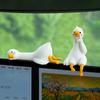 Resin Cartoon Animal Decor For Desk Car Dashboard TV Monitor Gift Idea Cute 3D Duck Figurine Mini Resin Duck Ornament Playful