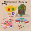 Stress Relief Tools Silicone Sensory Activity Board, Christmas Tree Rainbow Ice Stick French Fries Portable Fidget Toys Board with Strings, Silent Toy