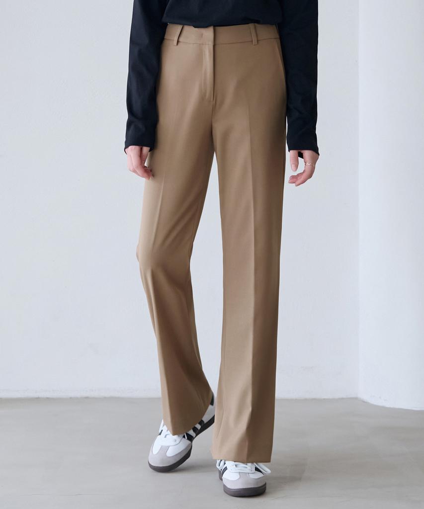 Deuloupisumeon Comfy Wool Straight Slacks [Charcoal]