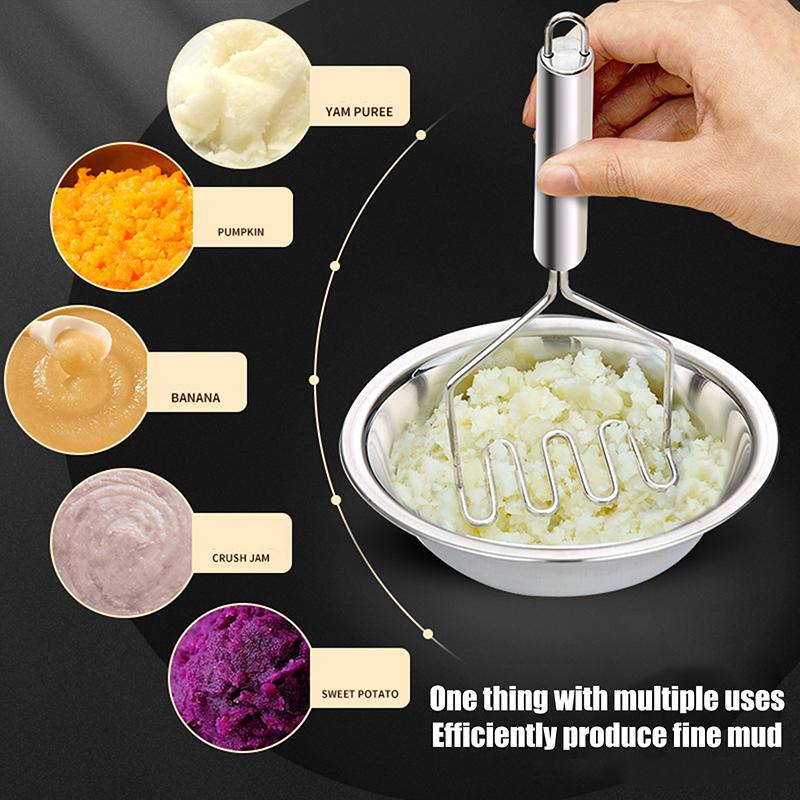 1/2Pcs Stainless Steel Wave Potato Masher - Ideal For Kitchen Vegetable And Fruit Puree - Kitchen Essentials,Durable Kitchenware