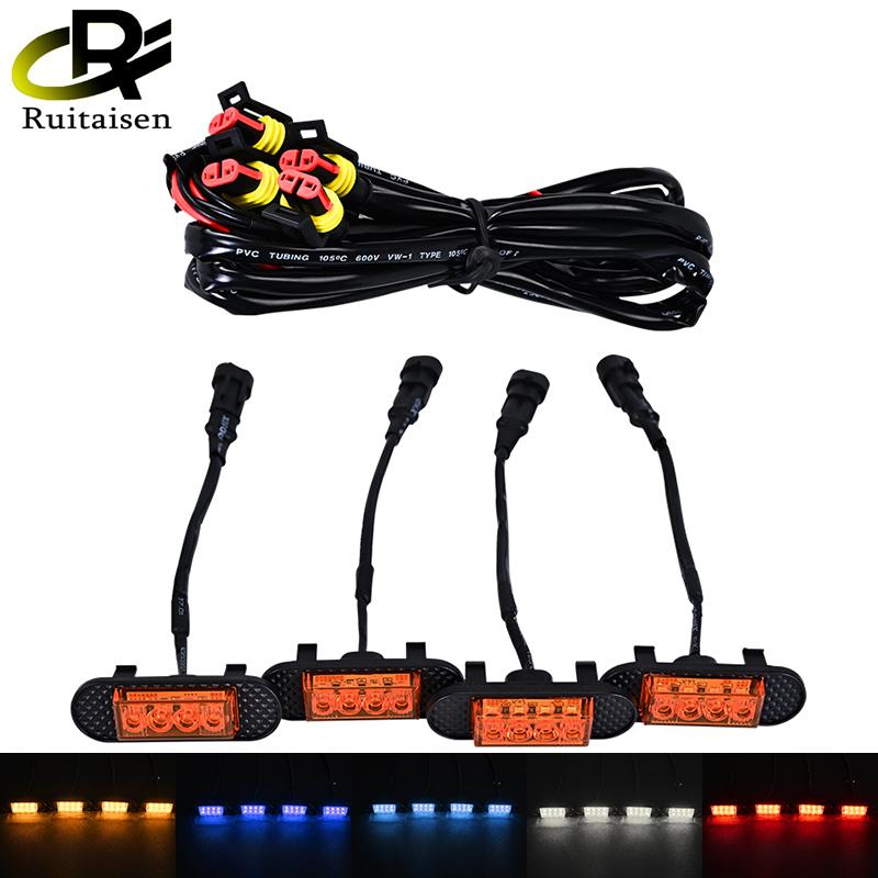 4 In 1 Raptor-style Grille Light LED Grill Mount Assemblies Front Grille Running Lights for Off Road Trunk SUV Ford