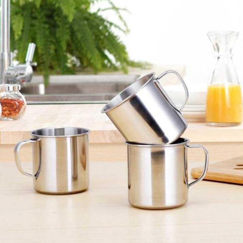 Tazza In Acciaio Inossidabile Con Manico A Moschettone Tazza Da Campeggio Portatile Sport All'aria Aperta Viaggi Escursionismo Tazze D'acqua 220 Ml