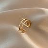 Adjustable Double Layer Cross Ring: Trendy Korean Style with Shiny Zirconia for Women’s Index Finger