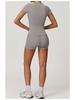 Kundenspezifisches Schnelltrocknendes Yoga-T-Shirt, Kurzarm-Fitness-Top für Damen - Outdoor-Laufen & Sport-Stil 8455