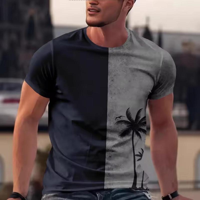 Street Trend Funny Men's Clothing Casual T-shirt 3D Printing Creative Graphic Short Sleeved Loose Round Neck Top Men