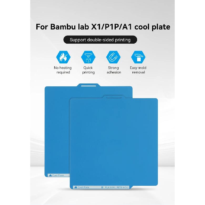 Cool Plate For Bambu lab A1/X1/P1P Build Plate For Anycubic Kobra S1/3 Double-Sided Plate Spring Heated Bed For Flashforge AD5X