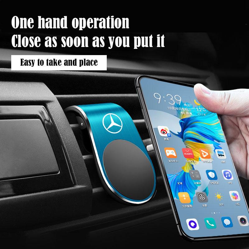 New 1Pcs Magnetic Car Emblem Phone Holder 360 Rotation Bracket For Mercedes-Benz B-Class W245 W246 W247