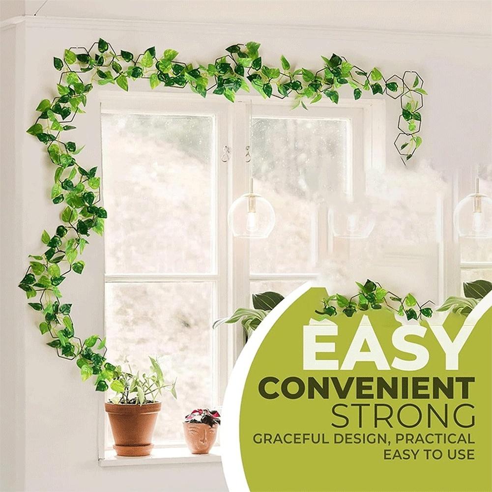 1set Heavy Duty Plant Trellis Kit Climbing Chain Lattice DIY Garden Decor For Vines Hexagon Ring Plant Support Stand With Hooks