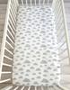 Cotton fitted sheet for a crib 120x60 cm - gray clouds