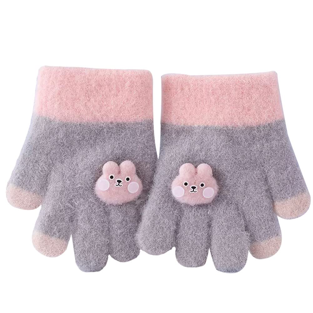 eigenn and Fluffy Perfect for Fall and Cold Rabbit Perfect for Girls and Ages Perfect for Commuting to and Outings Kids' Baby's Gloves, Winter,
