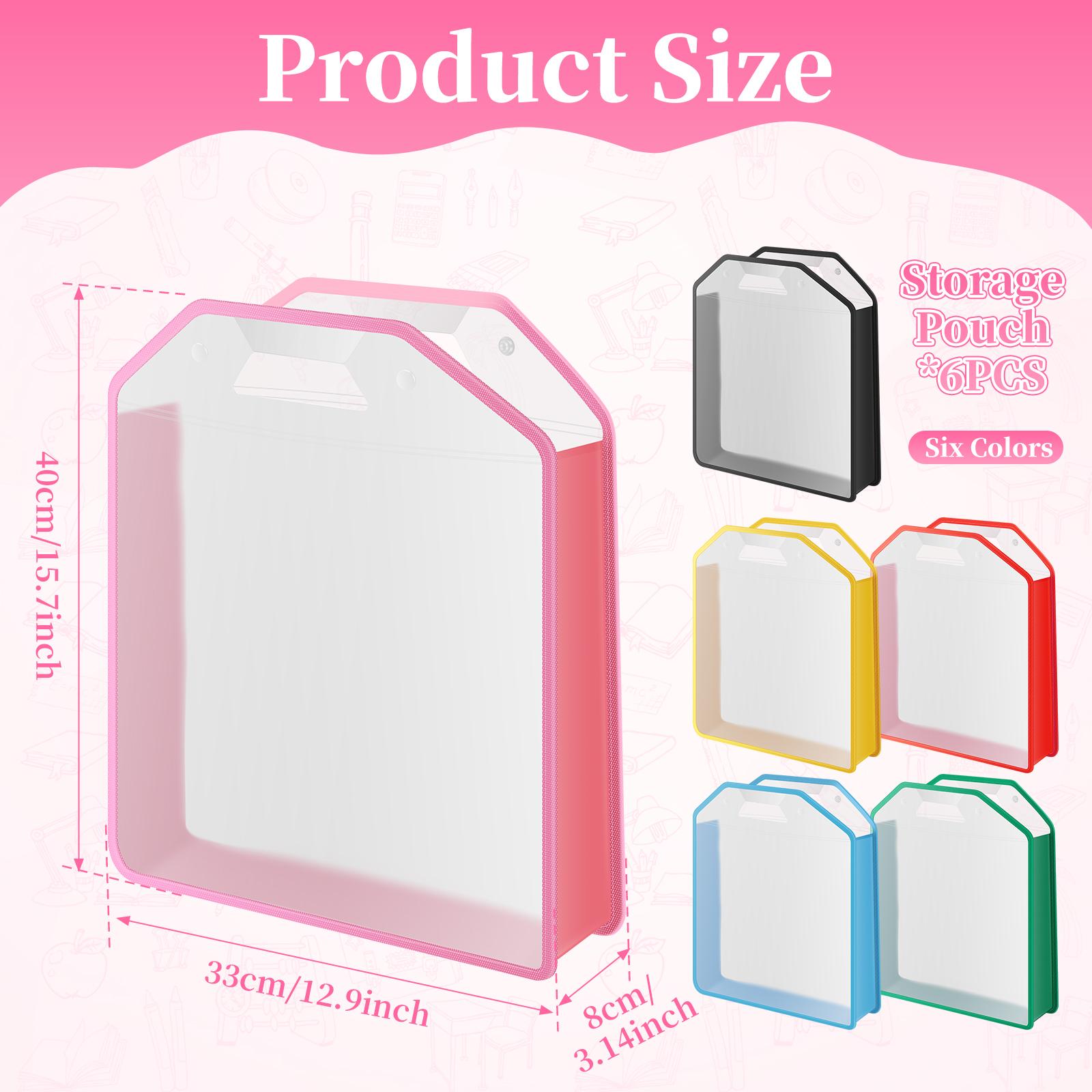 

6Pcs Portable Scrapbook Paper Storage Organizer Expandable File Storage Bag with Handle and Button Closure for 12x12 Inch Sheets