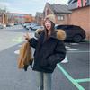 Women's American Vintage Pie Overcomes Fur Collar Jacket Hooded Seasonal Down Cotton