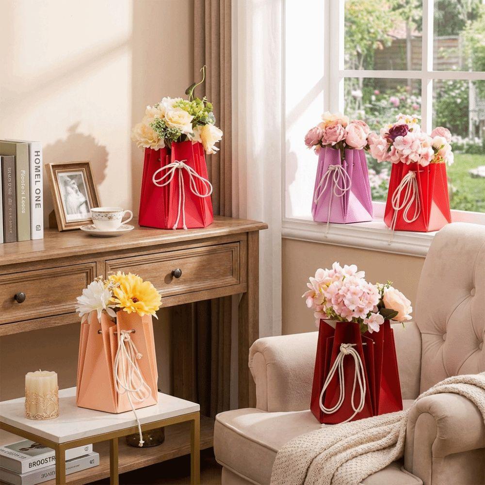 10Pcs Romantic Flower Packaging Box Paper Insertion Flower Flower Gift Box Hand-folded Rose Bouquet Bags Party Supplies