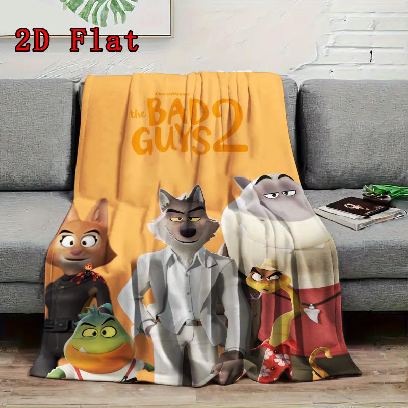 The Bad Guys 2D Flat Pattern Flannel Blanket High quality All Seasons Warmth and Comfort Perfect for Christmas Gifts.PMT0914359