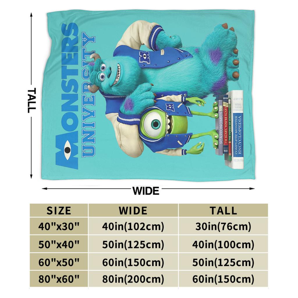 Monsters University Mike and Sulley Blankets Wool Throw Blankets Airplane Travel Personalised Ultra-Soft Warm Bedspreads