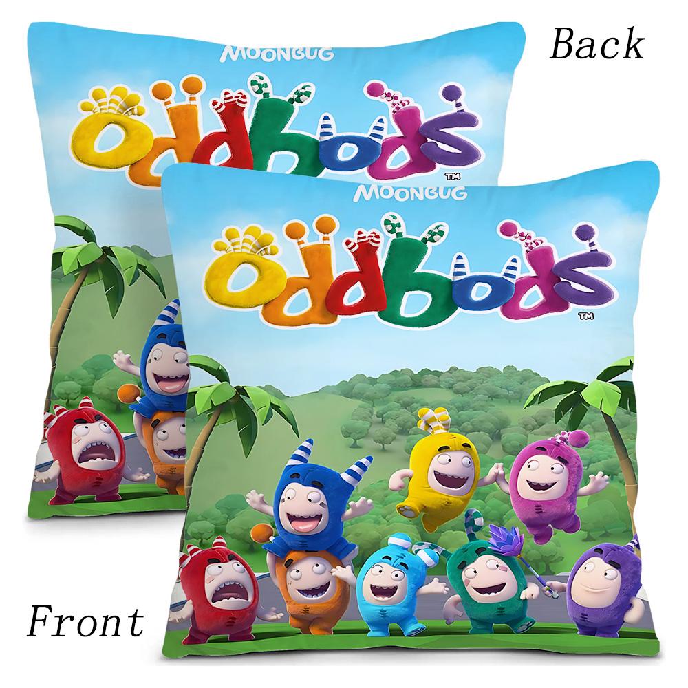 Pillow Covers Cartoon Kawaii O-Oddbodess Sofa Decorative Home Double-Sided Printing Short Plush Cute Cushion Cover