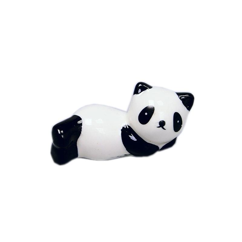 Set med 5 bedårande panda keramik ätpinnshållare för matbord Dekorativ pennhållare