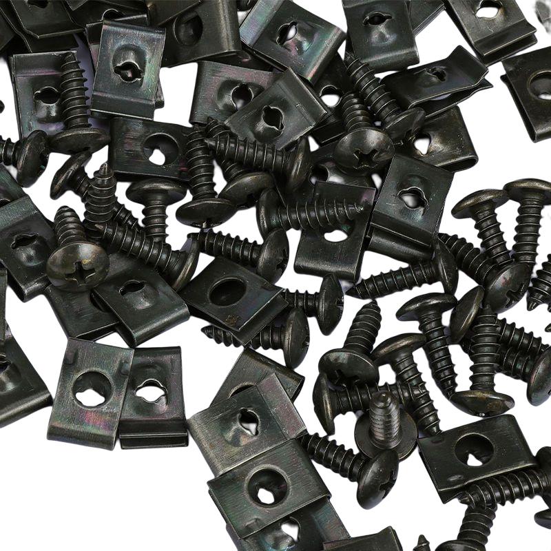 50Pcs Self-tapping Screws Car Metal Screw Fastener Clips Screw M5 Anti-rust Screw for Car Motorcycle Scooter ATV Moped E-bike