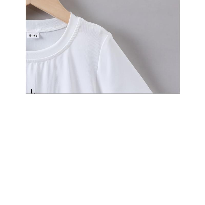 Girls' Summer Short-Sleeve Cartoon 'Flower Hedgehog' Print T-Shirt