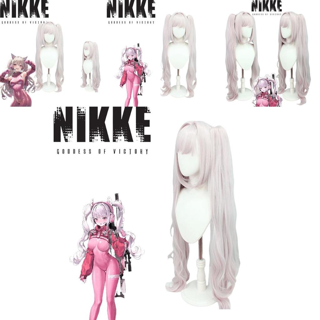Nikke Victory Goddess Cosplay Wig In Light Pink And White