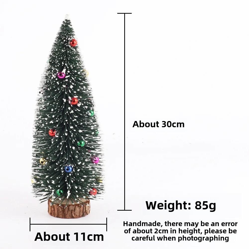 1Pc Desktop Mini Christmas Tree Cedar Tree Snowflake Pine Needle Tree Doll House Festival Tabletop Miniature Snow Decor