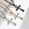 VQYSKO Cross Of Eternal Life Egyptian Ankh Necklace Vampire Stainless Steel Goth Jewelry Loose Charm Findings