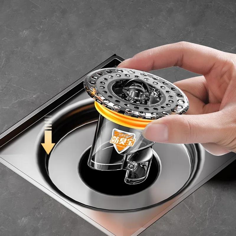 3/1PCS Grawitacja-Indukcja Podłogowa Odpływ-Rdzeń Łazienka Antyzapachowy Bezzapachowy Korek Odpływowy Do Kuchni Toaleta Kanalizacja Dezodorant Odpływy Podłogowe