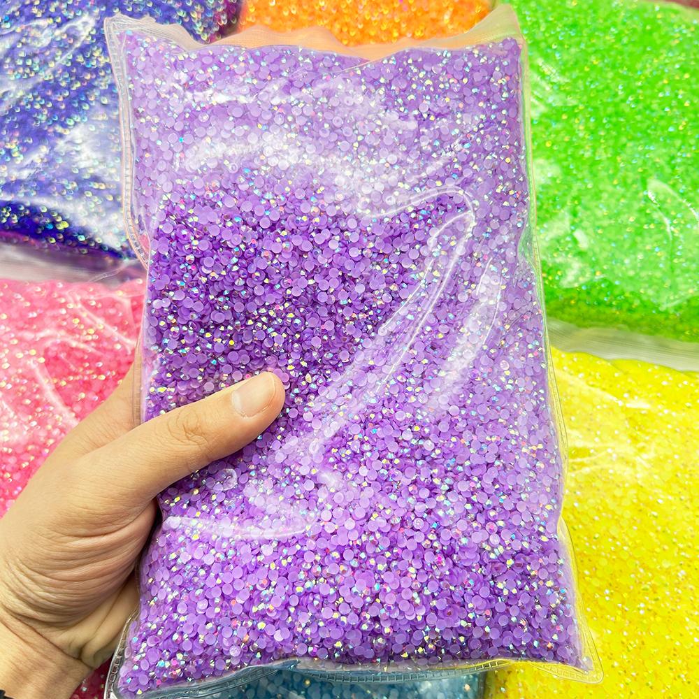 Hot Sale 2-6mm Flatback Resin Rhinestone Appliques Round Shape Bulk Colors for Nail Art Decoration Shoes Clothes Cup DIY