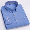 Men's Oxford Long Sleeve Shirt 100% Cotton Wrinkle Resistant & Breathable, Solid Plaid Striped Comfort Casual Button-down Shirts