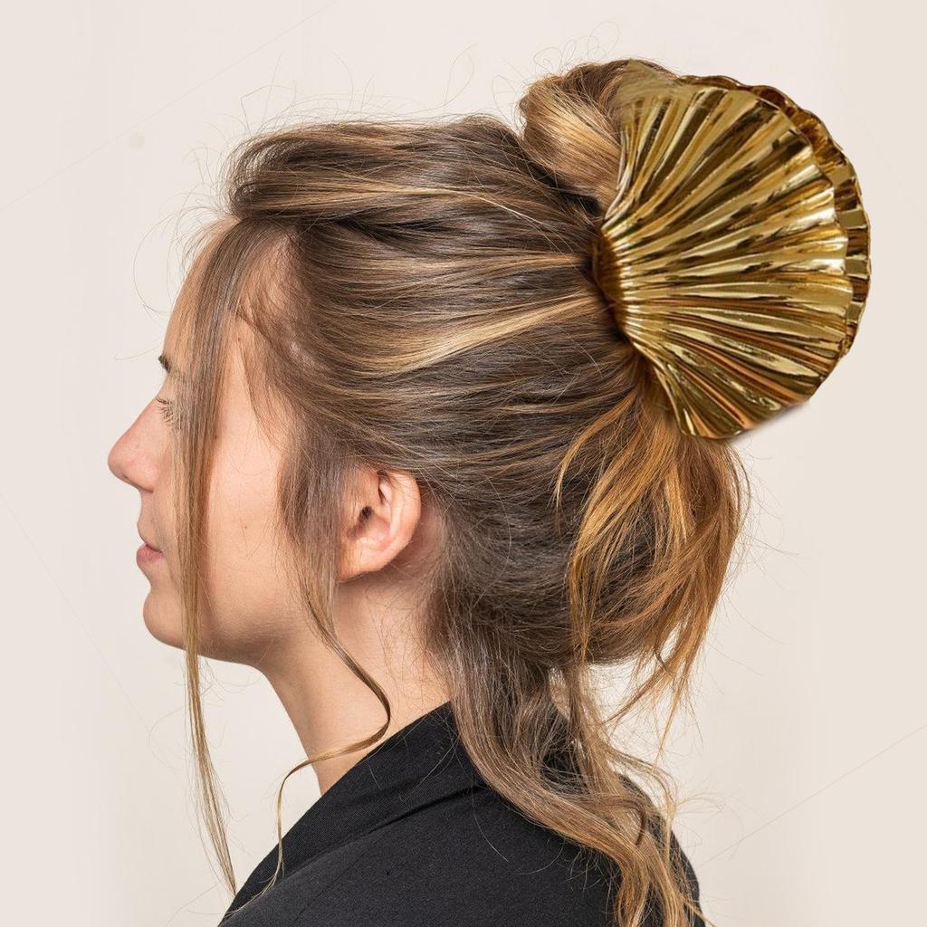 Scallop Shape Hair Clip Hair Decoration Fashionable Hair Clip Alloy Shell Shape Hair Clamps for Trendy Women Hairdos