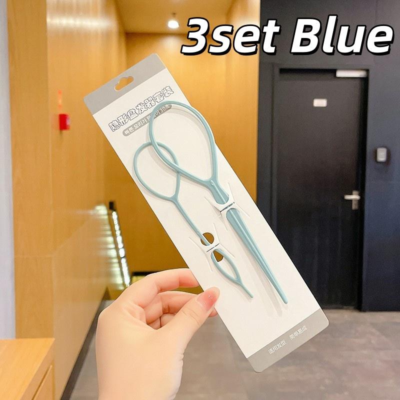 1/2/3Set Plastic Hair Loop Styling Tool Magic Topsy Tail Hair Braid Ponytail Styling Clip for Women Girls Kids Hairstyle Maker