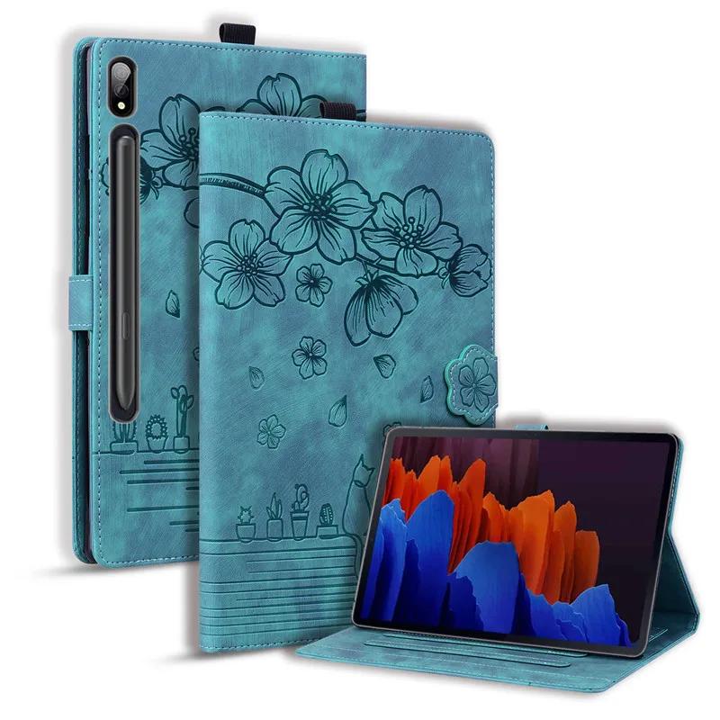 For Samsung Tab S9 FE Case 10.9" Luxury PU Leather Wallet Flip Cover for Funda Galaxy Tab S9 FE Tab S9 Case Cover Coque