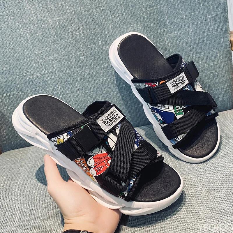 

fashion Summer Slippers Men Home Indoor Slides for Men s Shoes Comfort Flat Sole Non-slip Flip-flops Trend Beach Shoes Sport Slippers