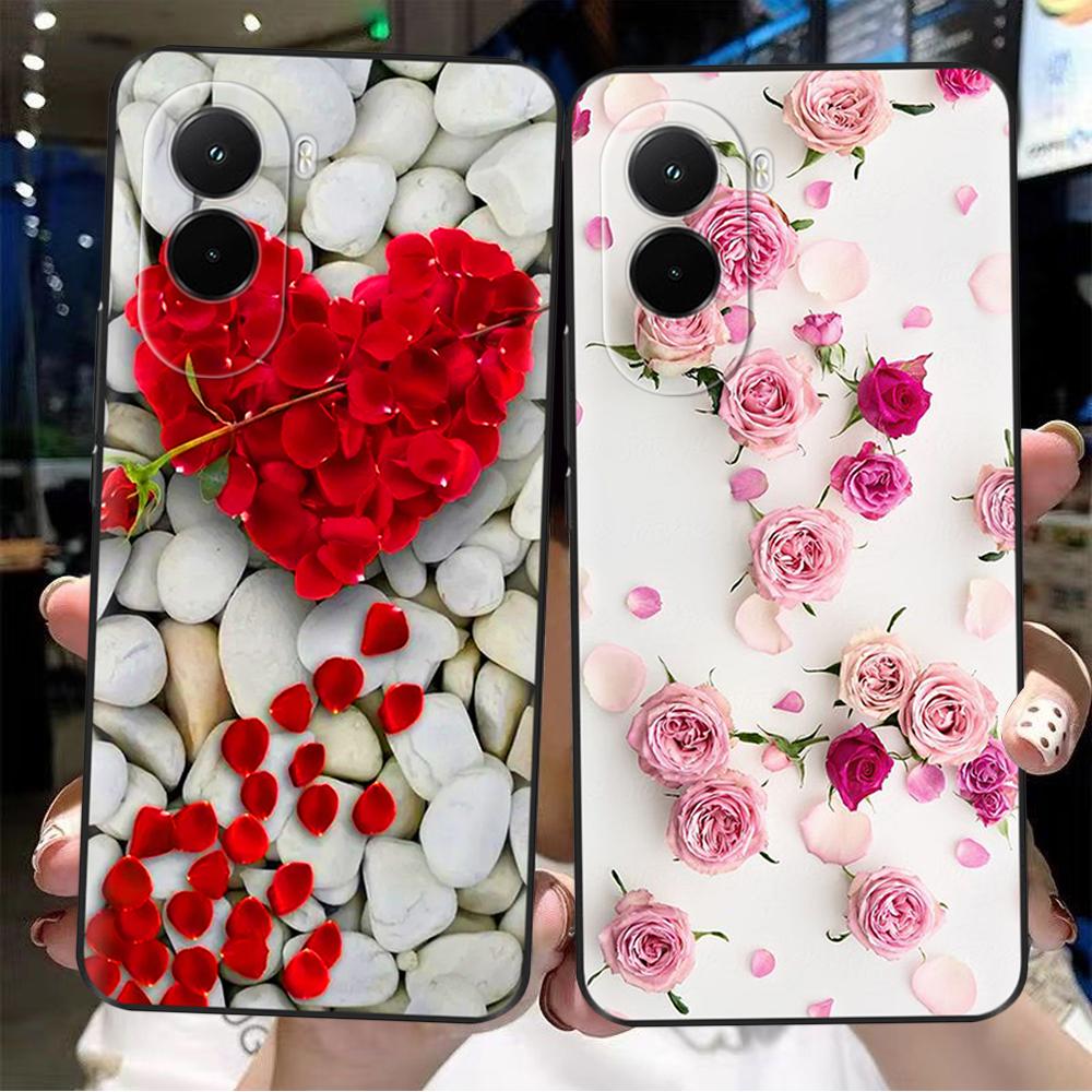 For Xiaomi Poco M7 4G Case PocoM7 Coque Black Silicone TPU Soft Back Cover For Poco M7 4G Phone Case Cover Shockproof Shell Para