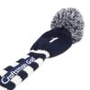 Craftsman Golf Driver Single Knit Club Cover, #1 Pom-Pom Headcover, Navy/White
