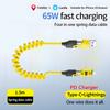 65W Four In One Mecha Spring Data Cable Telescopic Is Suitable for Apple iPhone 15 16 Huawei Xiaomi PD 27W Data Cable USB Cable