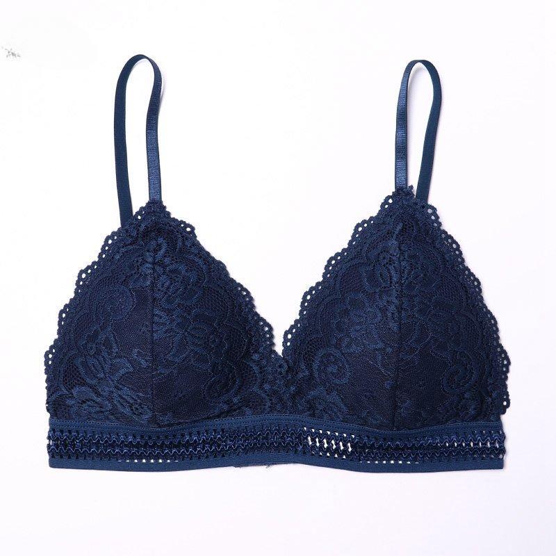 French Style Bra Seamless Deep V Lace Bra Wireless Thin Underwear Sexy Soft Bra
