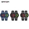 SANDA Wheel Biker Watch Stereo Hollow Rotating Wheel Watch Male Junior High School Students Trend Cool Quartz Watch