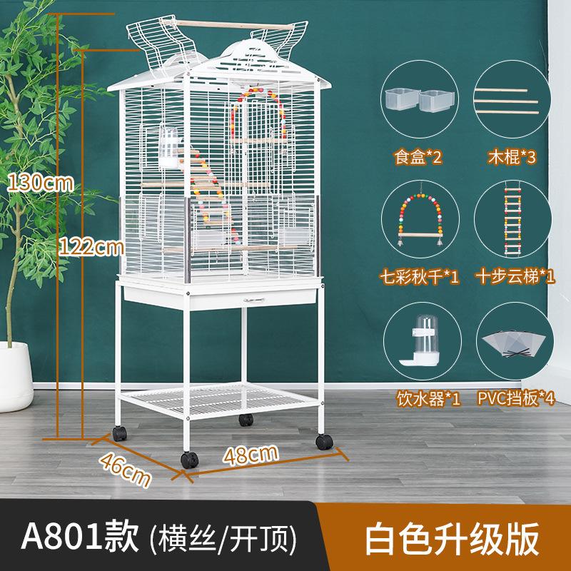 Large Iron Wire Bird Cage with Wood Stand for Conures Lovebird House Parrots Playground Cockatiel Parakeets Activity Center