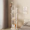 Solid Wood Rotating Floor Coat Rack - Vertical Clothes Hanger for Bedroom and Living Room