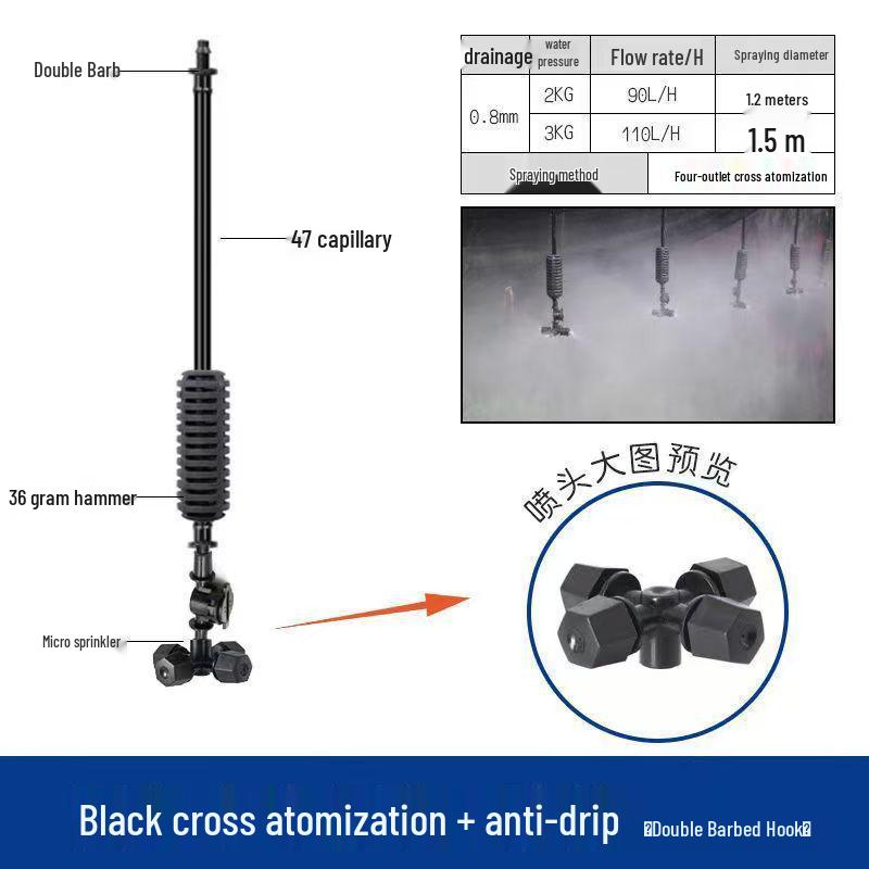 Eco-Friendly Inverted Micro Sprinkler: Hanging Atomizing Anti-Drip Rotating Water Sprayer for Greenhouses