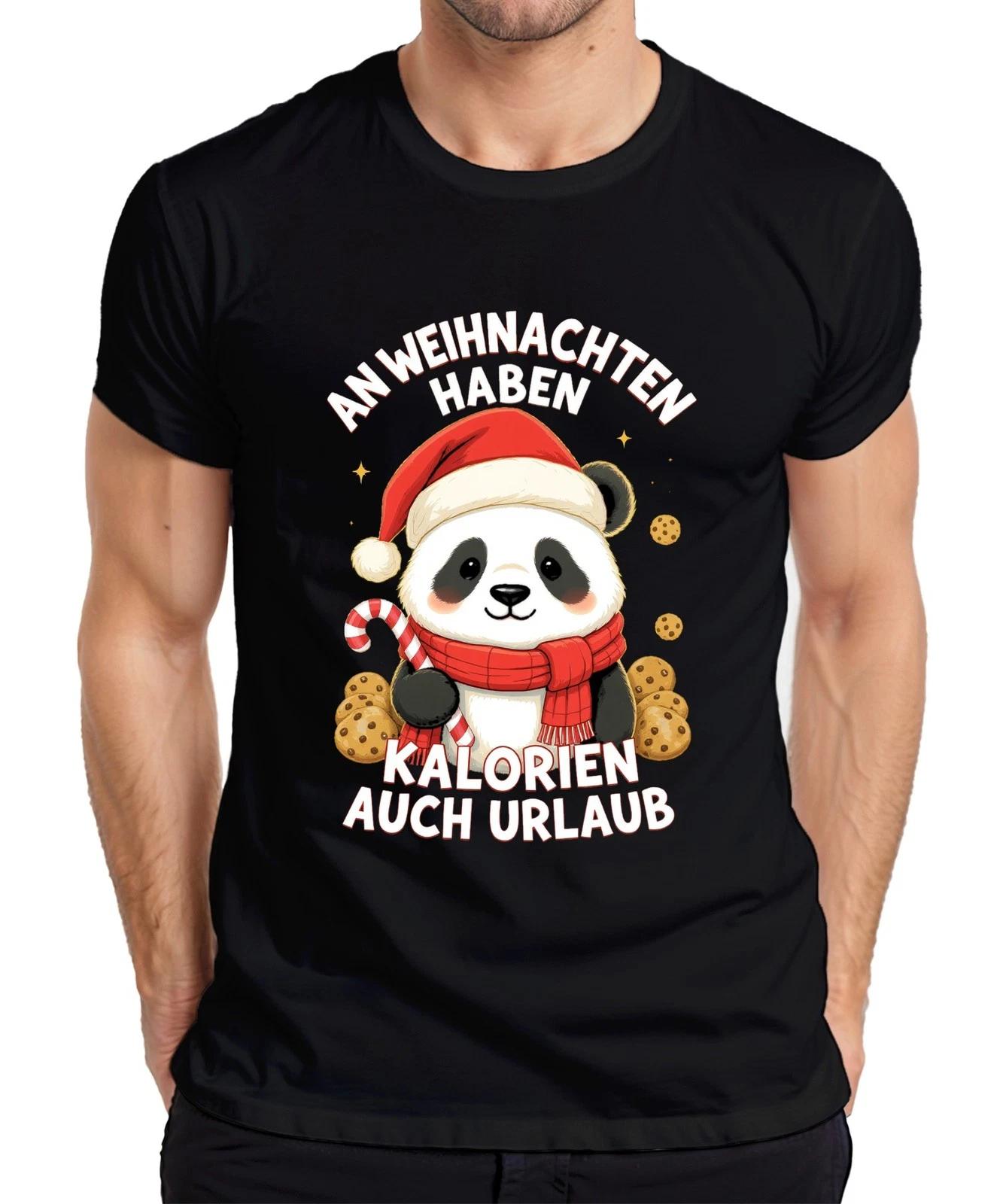 Weihnachten Panda Kekse Zuckerstange Kalorien Urlaub süß Herren T-Shirt L