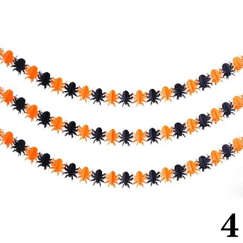 Guirlande Sorcière Effrayante Citrouille Décoration en papier Halloween Accessoire Maison Hantée