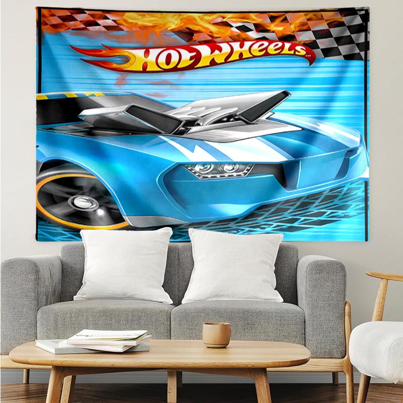 Hot Wheels logo Tapestry for Bedroom Aesthetic Classroom Tapestries Wall Hanging for Living Room Dorm Office,Ideal Creative Gift