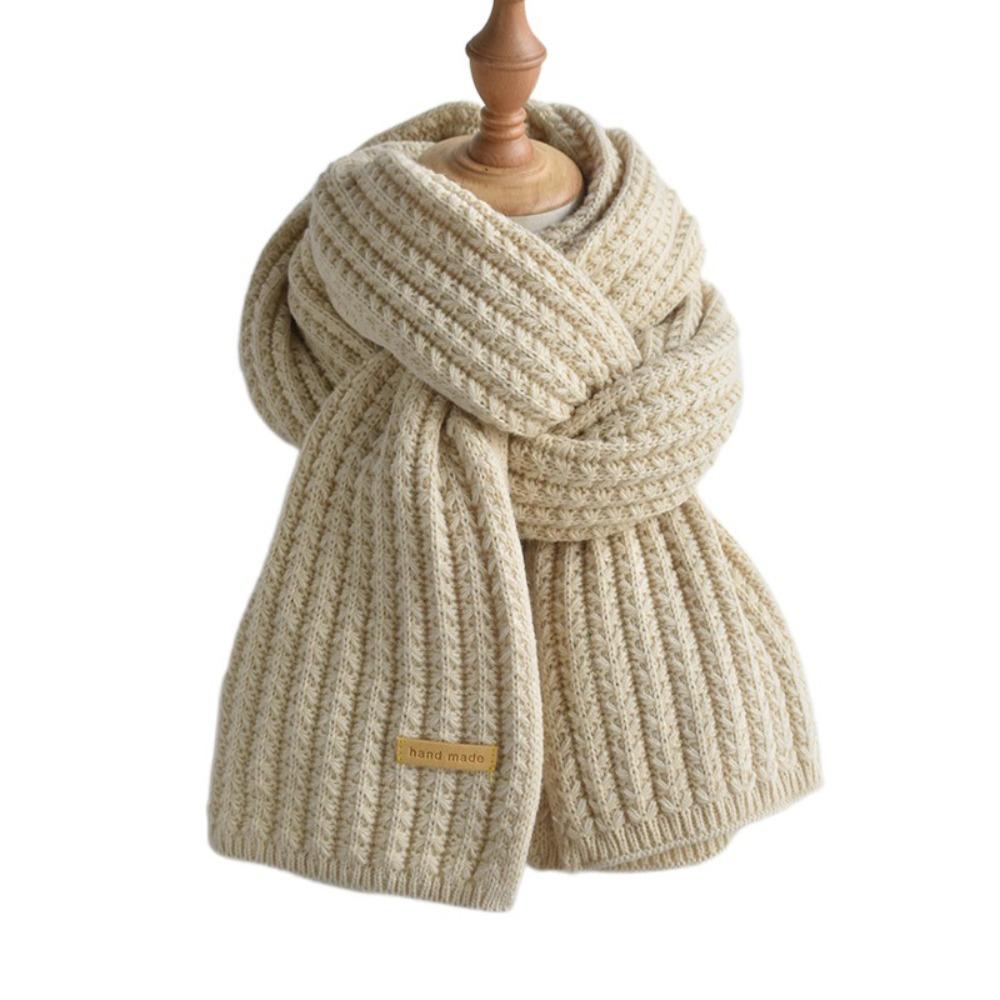 Solid Color Long Scarves Thickened Neckerchief Fashion Women Scarf Male and Female бежевый