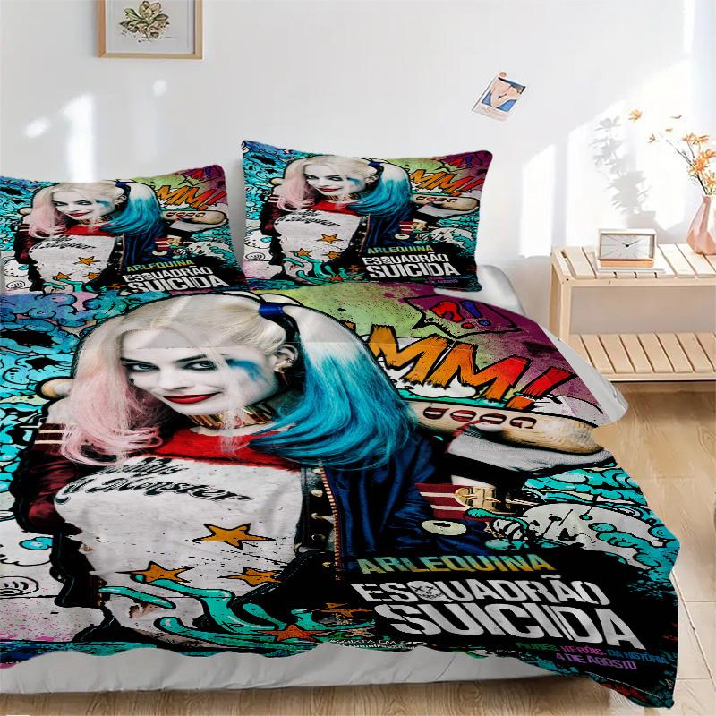 Harley Quinn'S Wild Journey Print 3Pcs Bedding Setduvet Cover With 2 Bedropillowcase Home Birthday Gift