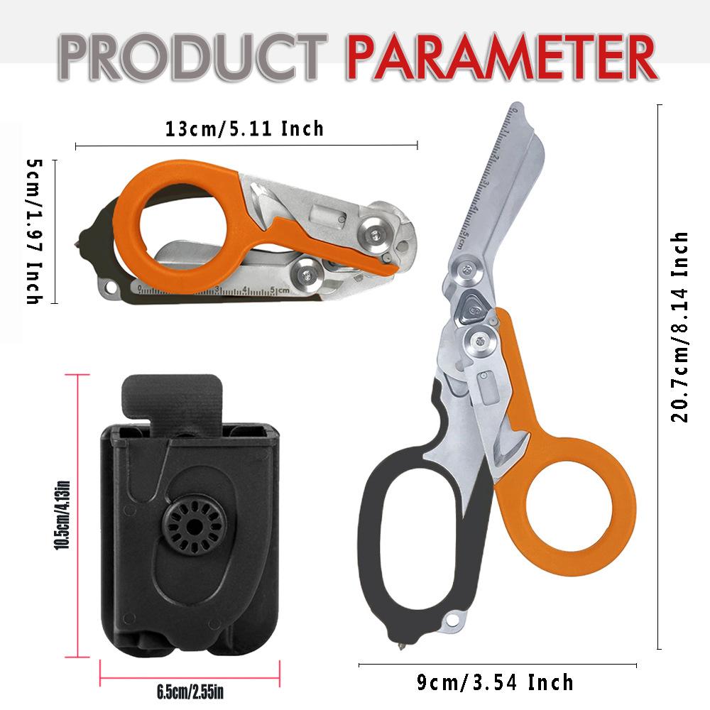 Forbici Raptor in Acciaio Inossidabile 420HC, Pinze Tattiche Multifunzione con Custodia in Kydex