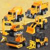 6PCS/set Diecast 1:60 Alloy Car Model Toys Inertia Sliding Engineering Fire Truck Children'sToys Classic Construction Model Car
